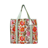 Mavi Bandz Market Shopping Tote: Rhea Orange Green