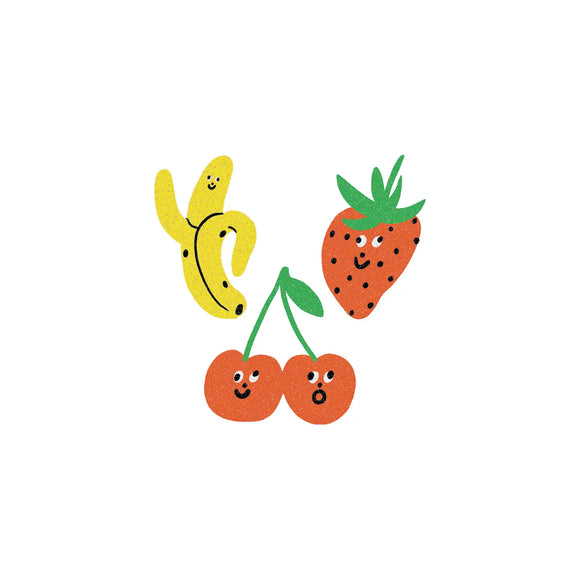 Tattly Pairs Glitter Fruit Faces Tattoo