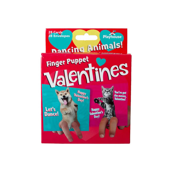 Dancing Animals Finger Puppet Valentines