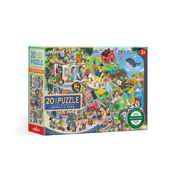 eeBoo Animals in Town 20 Piece Puzzle