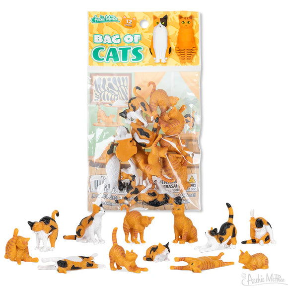 Archie McPhee® Large Cats Set of 12: Calico/Tabby