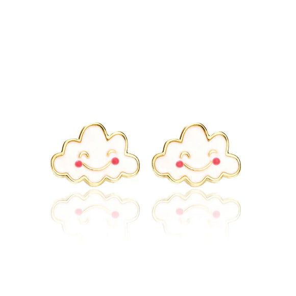 Girl Nation Happy Cloud Cutie Enamel Stud Earrings