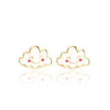 Girl Nation Happy Cloud Cutie Enamel Stud Earrings