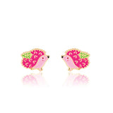 Girl Nation Prickly Pink Hedgehog Cutie Enamel Stud Earrings