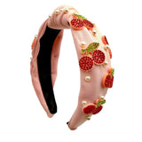 Mavi Bandz Cherries Pink Rhinestone Headband