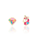 Girl Nation The Perfect Pair Sparkle Magic Cutie Enamel Stud Earrings