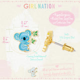Girl Nation Cute Koala Cutie Enamel Stud Earrings