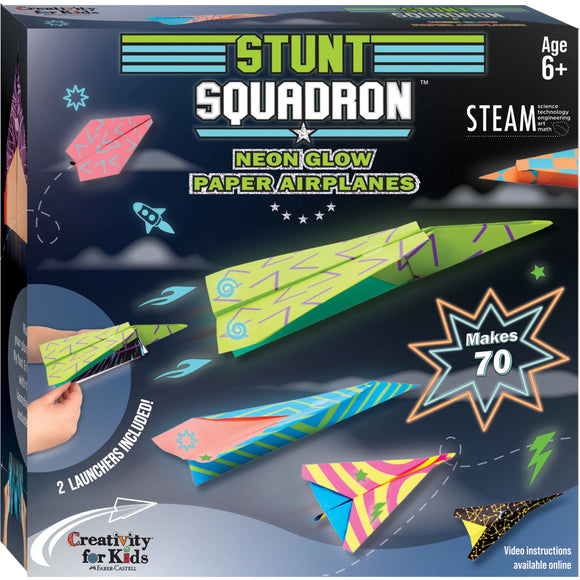 Creativity for Kids Stunt Squadron™ Neon Glow Paper Airplanes