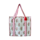Mavi Bandz Market Shopping Tote: Cora Floral Pink Green