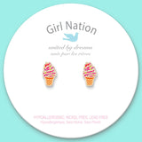 Girl Nation Soft Serve Swirl Cutie Stud Earrings