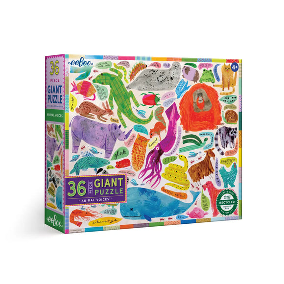 eeBoo 36 Piece Giant Puzzle: Animal Voice