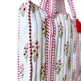 Mavi Bandz Market Shopping Tote: Cora Floral Pink Green