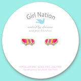 Girl Nation Sassy Skateboard Cutie Stud Earrings