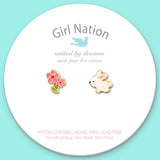 Girl Nation The Perfect Pair Hop & Bloom Cutie Enamel Stud Earrings