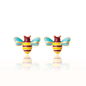 Girl Nation Buzzing Bee Cutie Enamel Stud Earrings