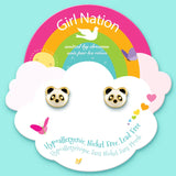 Girl Nation Pandatastic Cutie Enamel Stud Earrings