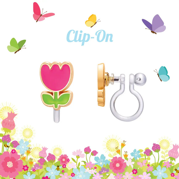 Girl Nation Clip-On Cutie Earrings - Tulip