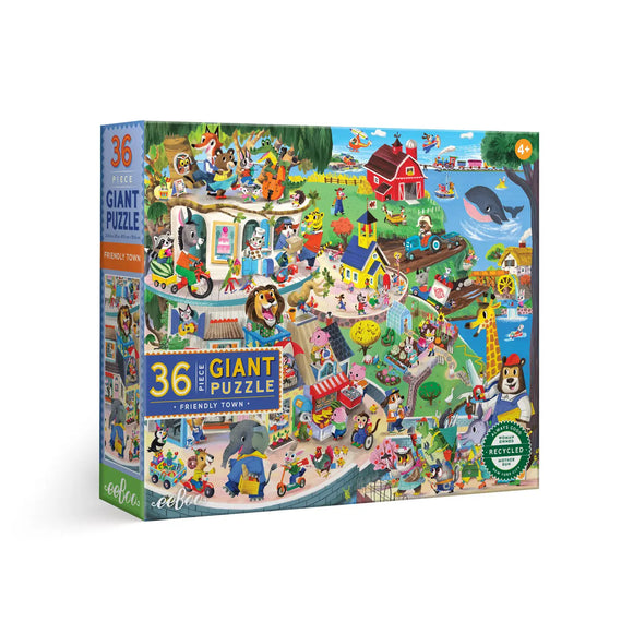 eeBoo 36 Piece Giant Puzzle: Friendly Town