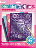 Ooly Scratch & Shine Foil Scratch Foil Scratch Art Kit: Glorious Garden