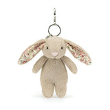 Jellycat Bashful Bunny Blossom Beige Bag Charm 7”