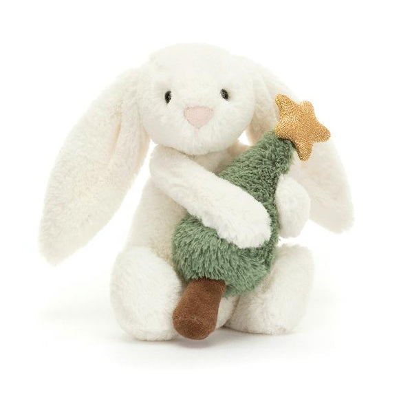Jellycat Bashful Bunny with Christmas Tree 7