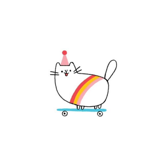 Tattly Pairs Skateboard Kitty Tattoo