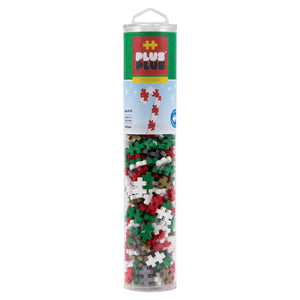Plus-Plus Open Play Tube - 240pc Holiday Mix with Gold & Silver