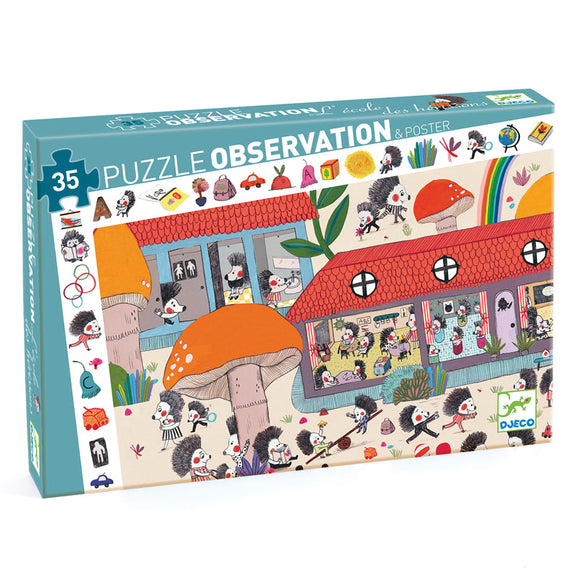 Djeco Observation Puzzle 35 Piece: Hedgehog School