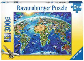 Ravensburger Puzzle 300 Piece World Landmarks Map – Growing Tree Toys