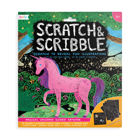 Ooly Scratch & Scribble Scratch Art Kit - Magical Unicorns