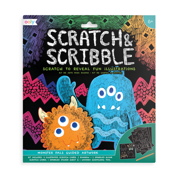 Ooly Scratch & Scribble Scratch Art Kit - Monster Pals