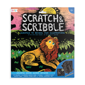 Ooly Scratch & Scribble Scratch Art Kit - Colorful Safari