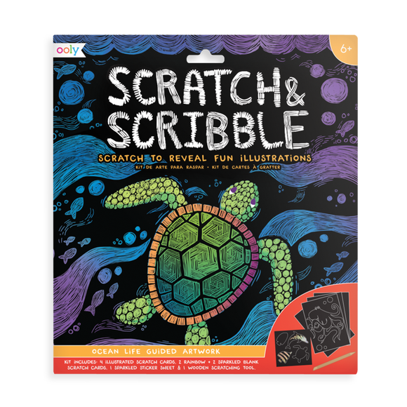 Ooly Scratch & Scribble Scratch Art Kit - Ocean Life