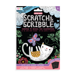 Ooly Scratch & Scribble Mini Scratch Art Kit - Cutie Cats