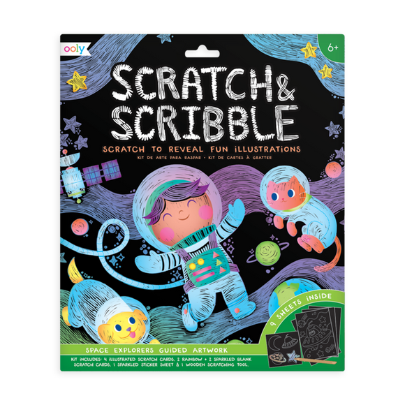 Ooly Scratch & Scribble Scratch Art Kit - Space Explorer