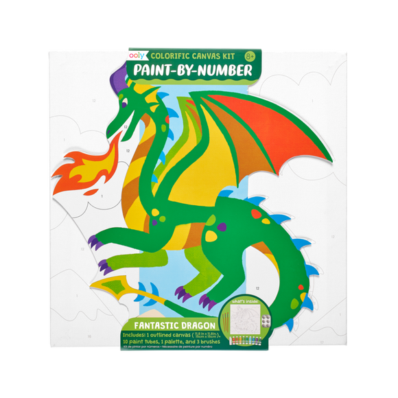 Ooly Colorific Canvas Paint By Number Kit - Fantastic Dragon