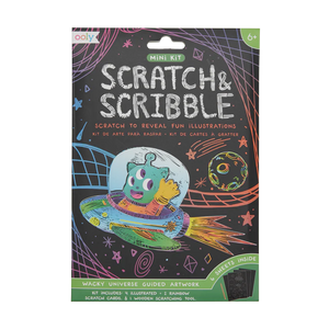 Ooly Scratch & Scribble Mini Scratch Art Kit - Wacky Universe