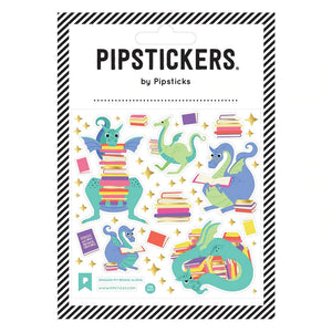 Pipsticks® 4x4" Sticker Sheet: Dragon My Books Along