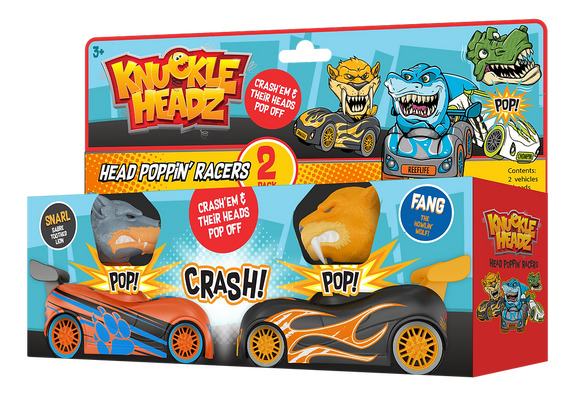 Knuckle-Headz Head Poppin™ Racers 2 Pack: Saber Tooth vs. Wolf