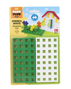 Plus-Plus BIG Baseplate Green and White - 2 pieces