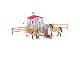 Schleich Horse Club Horse Stall with Arab Horses and Groom