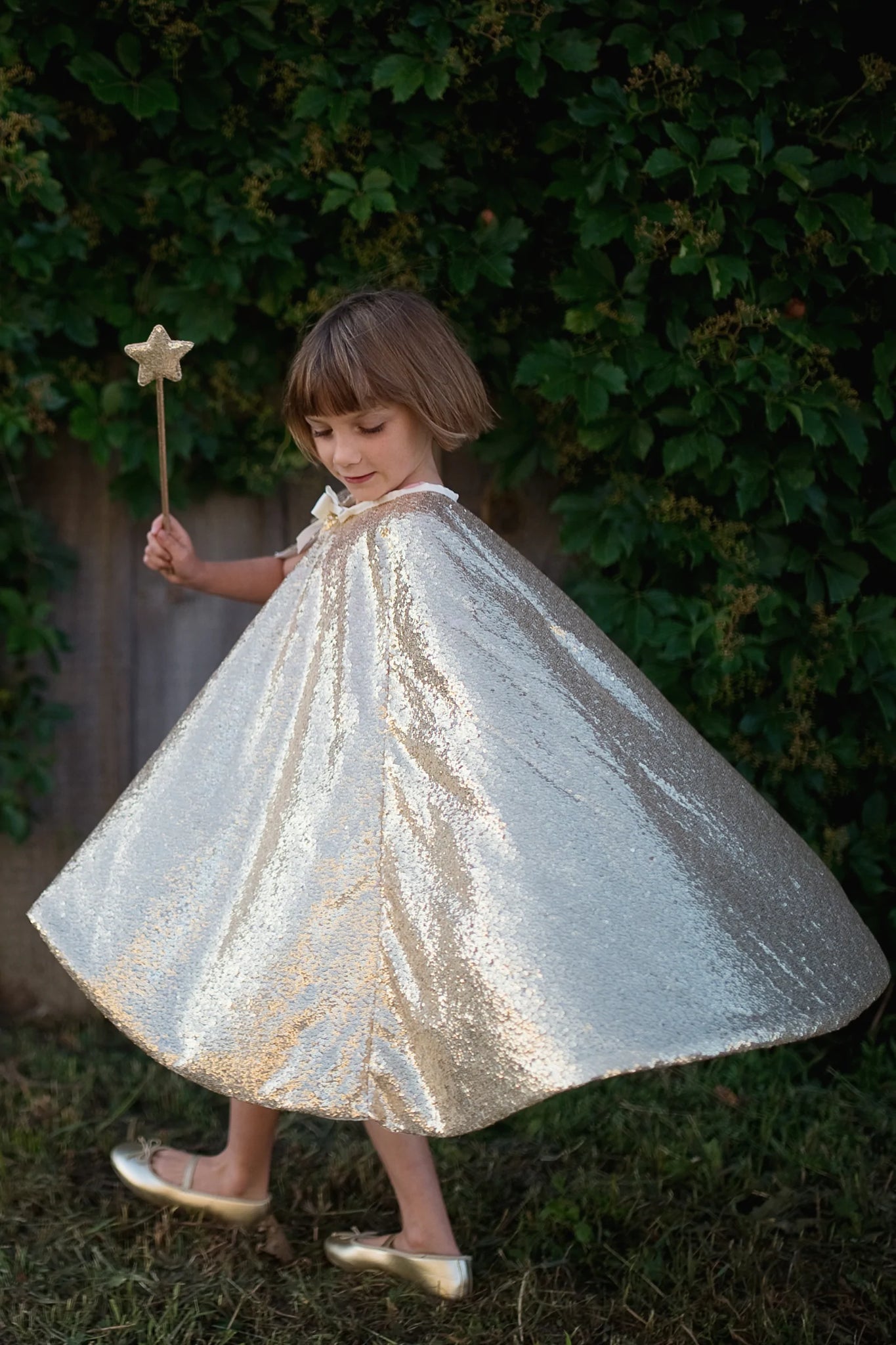 Gold clearance sequin cape