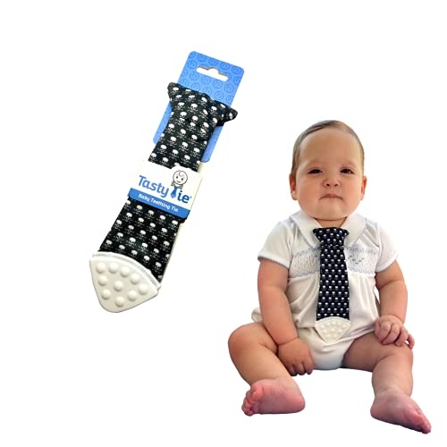 Tasty Tie® Baby Teething Tie & Crinkle Toy! - Skull