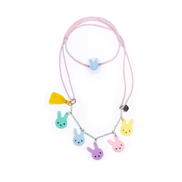 Lilies & Roses Necklace Cute Bunny Pastel Colors