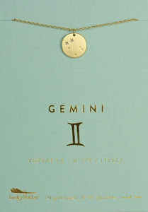 Lucky Feather Zodiac Necklace: Gemini
