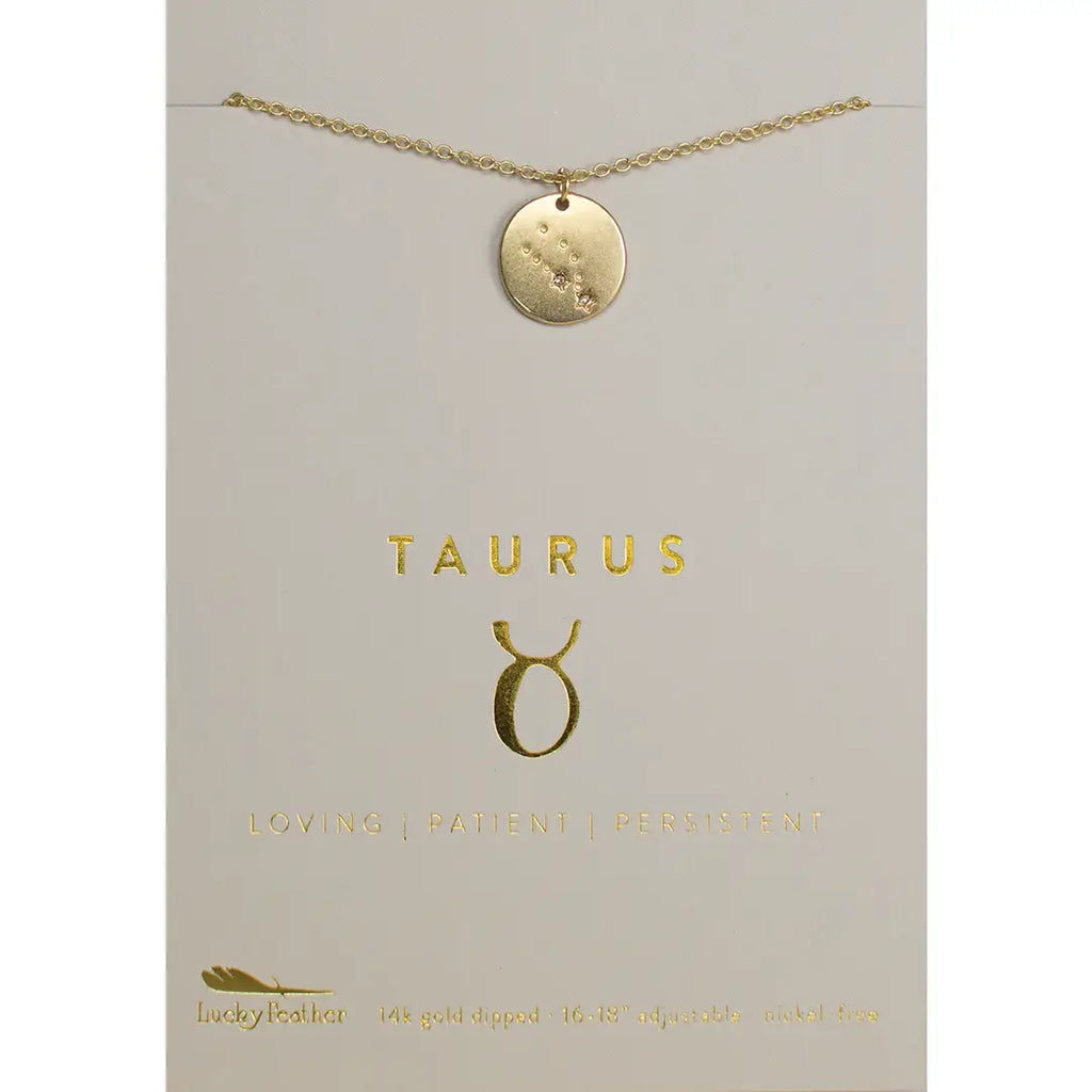 White Lab-Created Sapphire Taurus Zodiac Necklace Sterling Silver 18