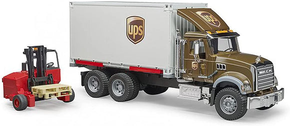 Bruder MACK Granite UPS Logistics Truck with Forklift