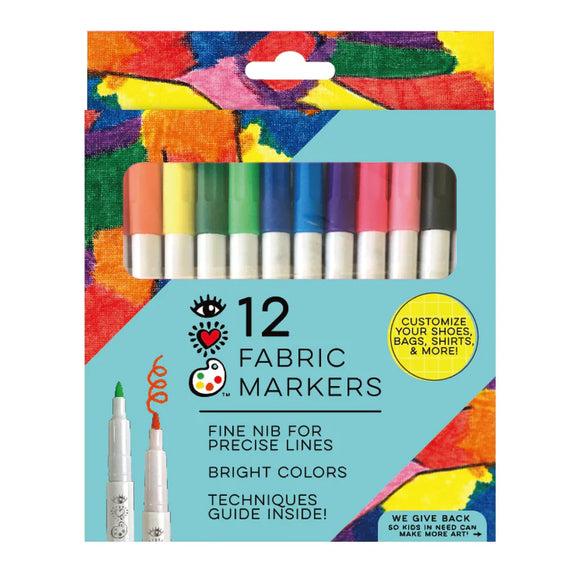 Bright Stripes iHeartArt 12 Fabric Markers