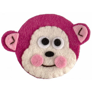 No Slippy Hair Clippy Skylar Felt Monkey Shocking Pink
