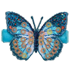 No Slippy Hair Clippy Blake Glitter Butterfly Turquoise